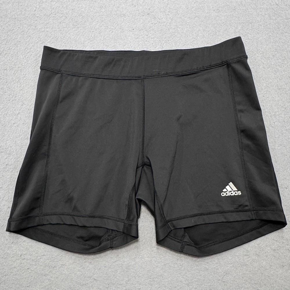 Adidas Running Shorts Women's Large Black Climalite Compression Athletic Stretch